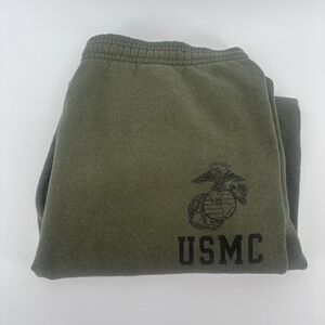 Soffe USMC Sweatpants Mens Large Green Military PT Training Fleece Pants USA